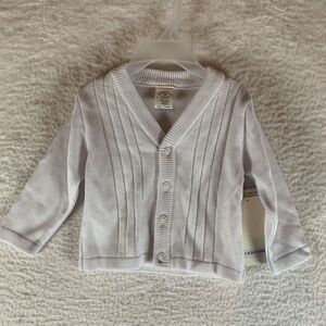 Little Things Mean A Lot White V-Neck‎ Button Front Baby Cardigan Size 9 Mos NWT